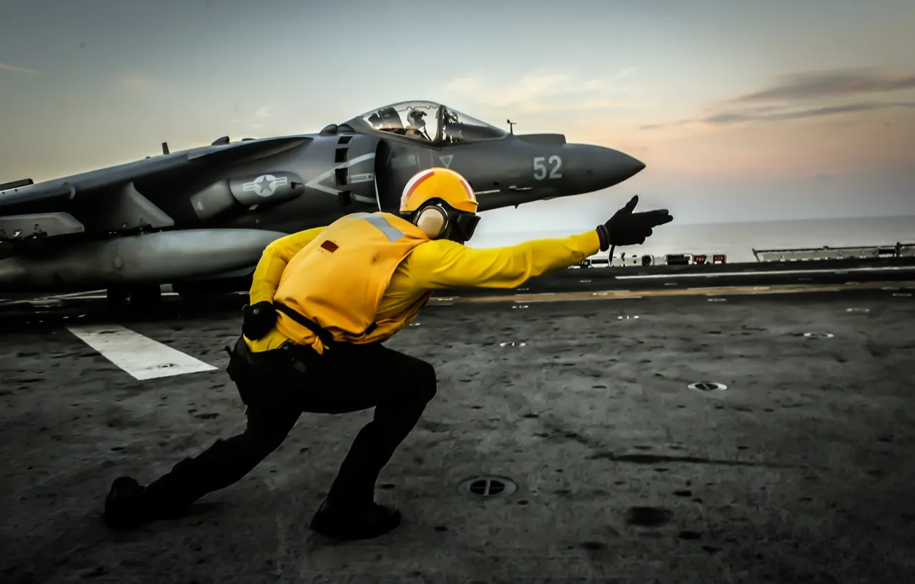 Photo wallpaper Harrier, war fighters, sailors