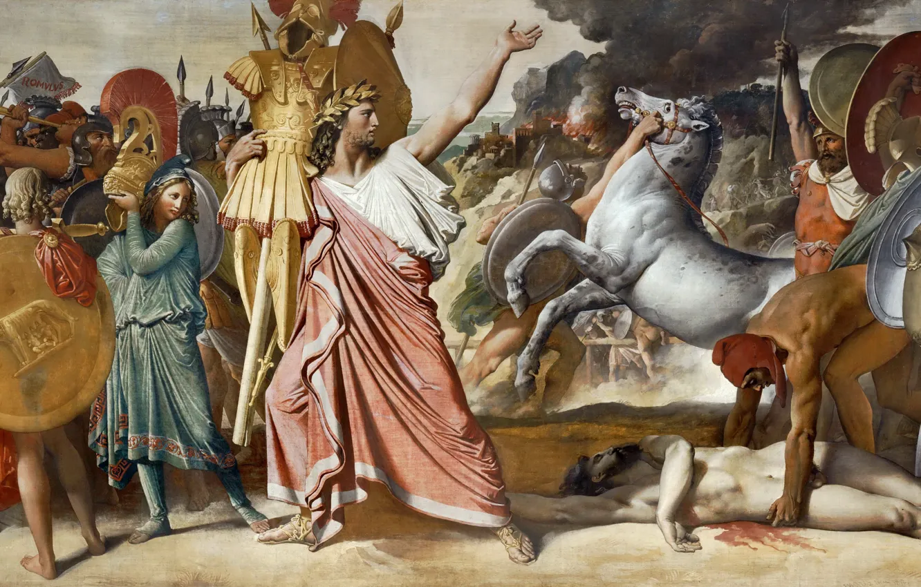 Photo wallpaper 1812, Jean Auguste Dominique Ingres, Romulus winner of Acron