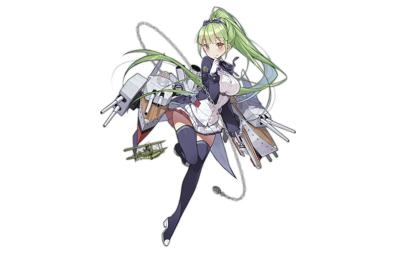 Photo wallpaper girl, sexy, thighhighs, long hair, dress, anime, beautiful, pretty