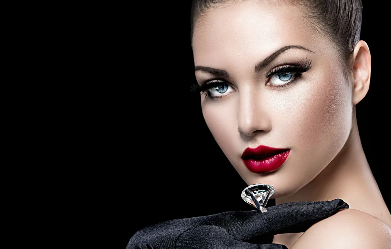 Photo wallpaper look, girl, makeup, ring, Anna Subbotina