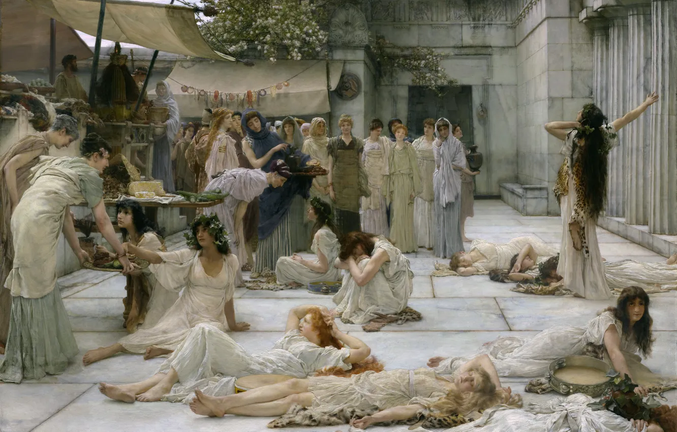 Photo wallpaper woman, picture, Lawrence Alma-Tadema, Lawrence Alma-Tadema, British painter, Women Amfissa