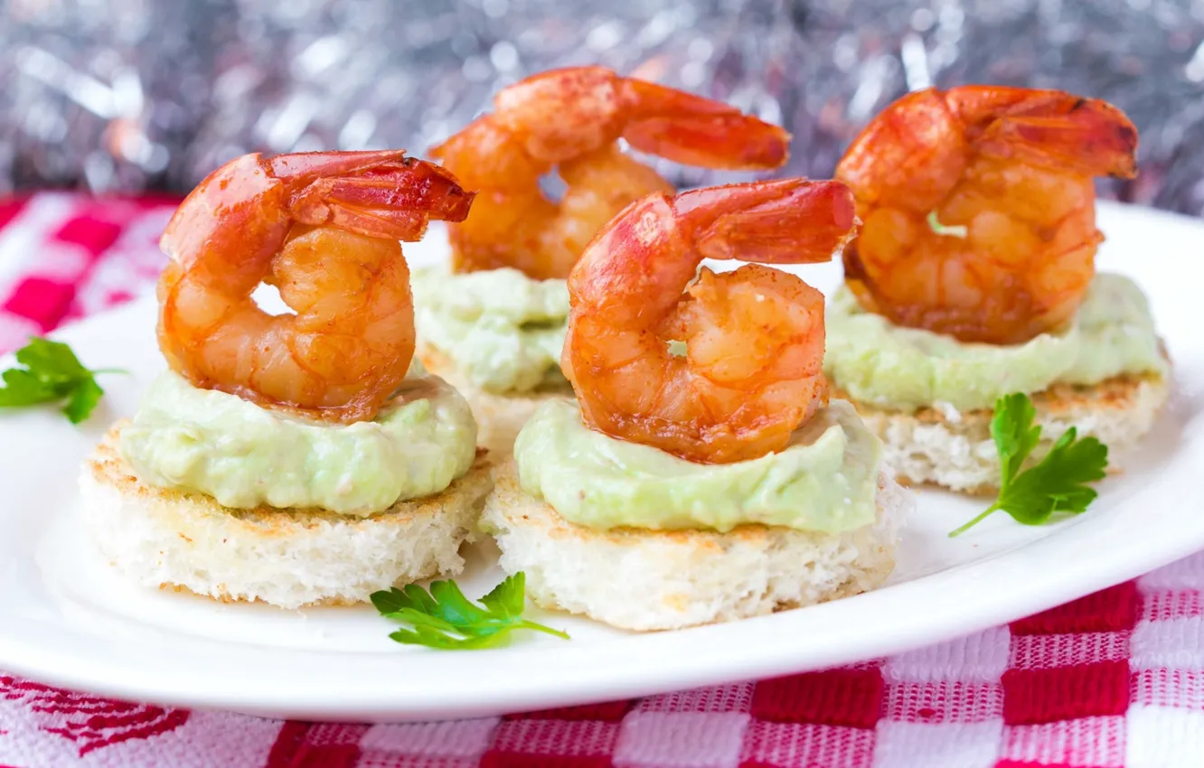 Photo wallpaper sauce, shrimp, appetizer