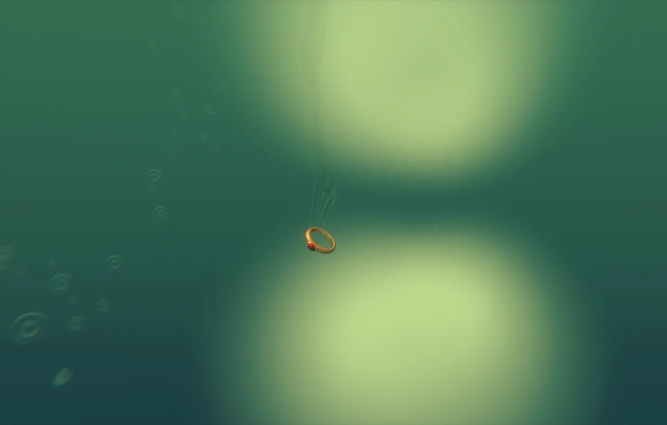 Photo wallpaper water, minimalism, ring, water, ring, blender3d