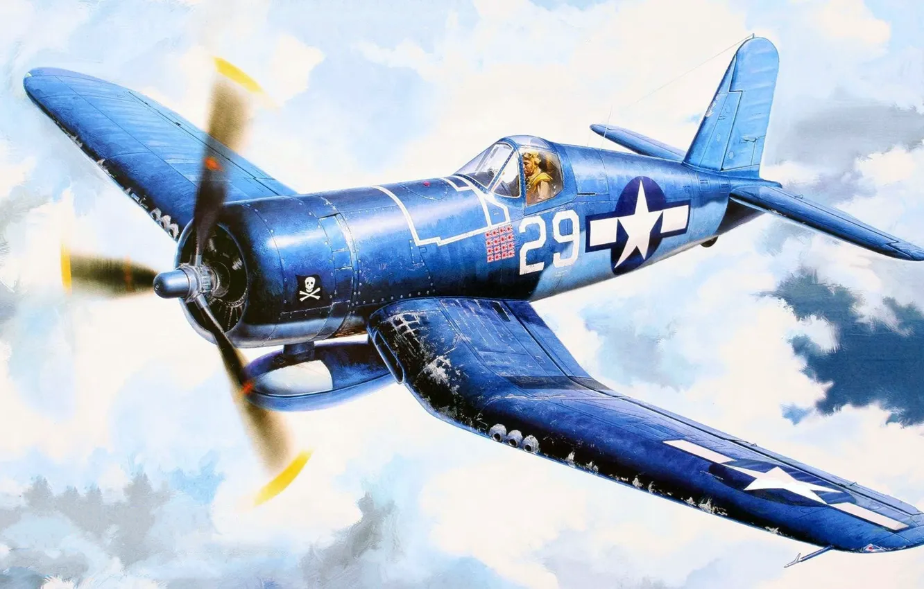 Photo wallpaper Corsair, Chance Vought, single carrier-based fighter, F4U-1
