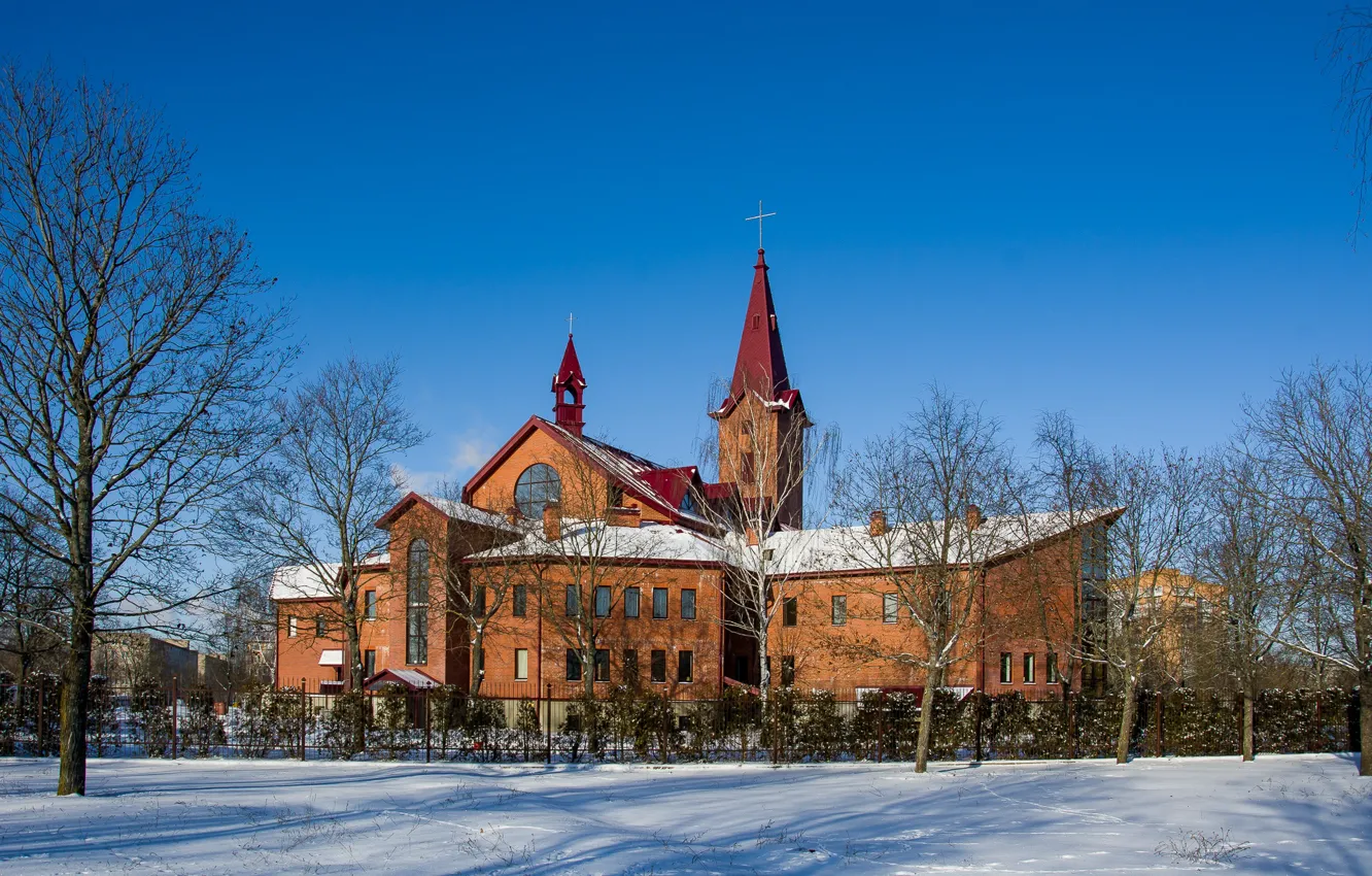 Photo wallpaper Mogilev, the Church, winter, architecture, the city