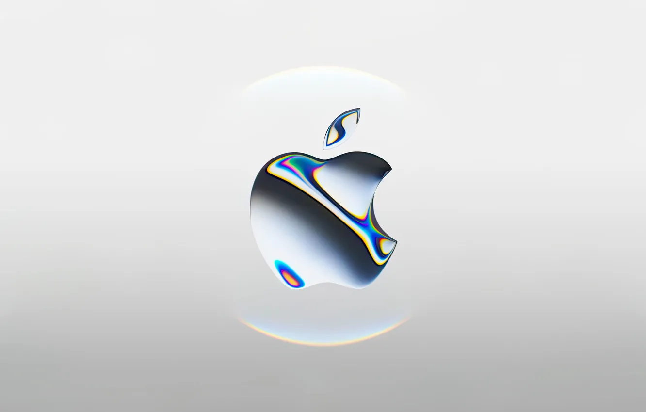 Photo wallpaper apples, apple, light background, brand