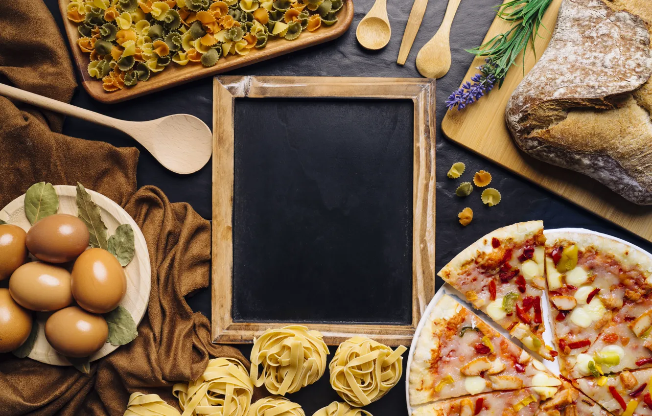Photo wallpaper bread, pizza, food, pizza, bread, Italia, pasta, pasta