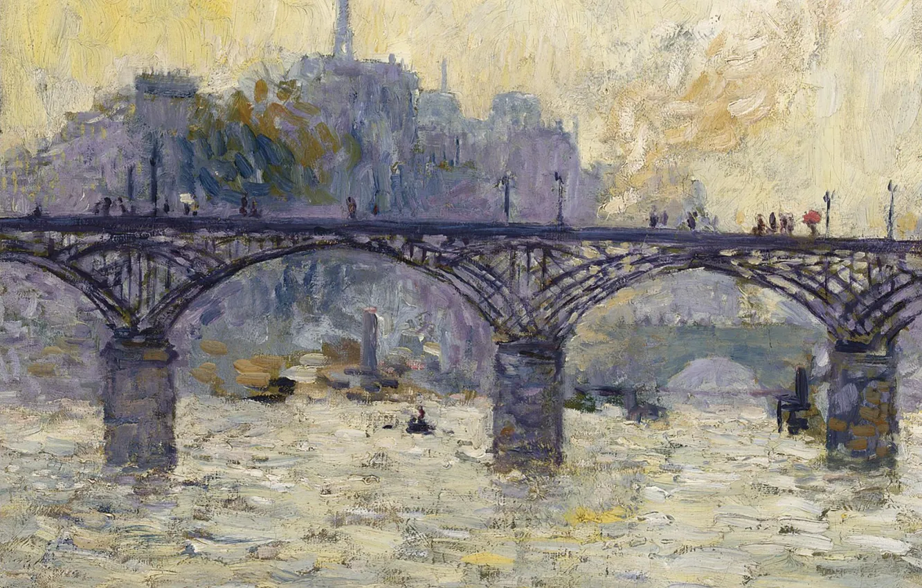 Photo wallpaper Paris, oil, canvas, The Pont Des Arts, Kees van Board., 1901-1903