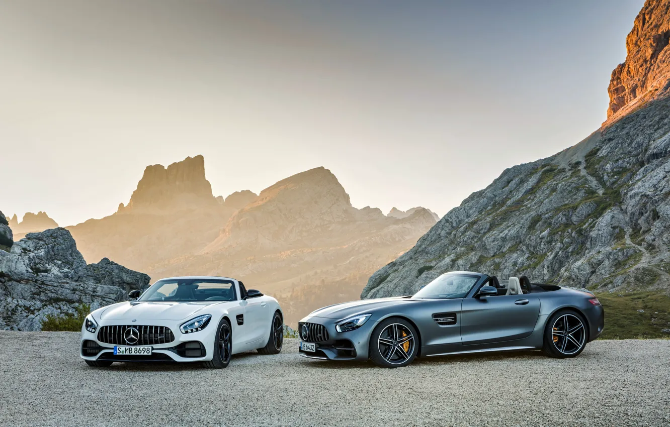 Photo wallpaper Roadster, Mercedes-Benz, pair, AMG, amg gt