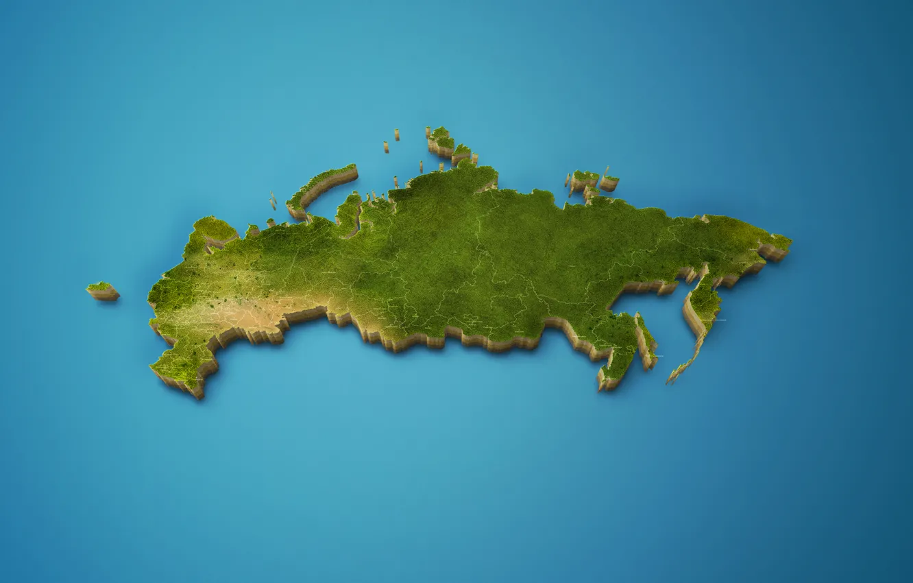 Photo wallpaper map, Russia, country