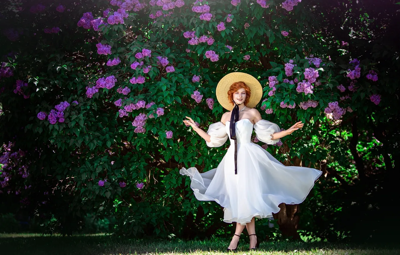 Photo wallpaper girl, dress, nature, model, Anastasia Zhilina