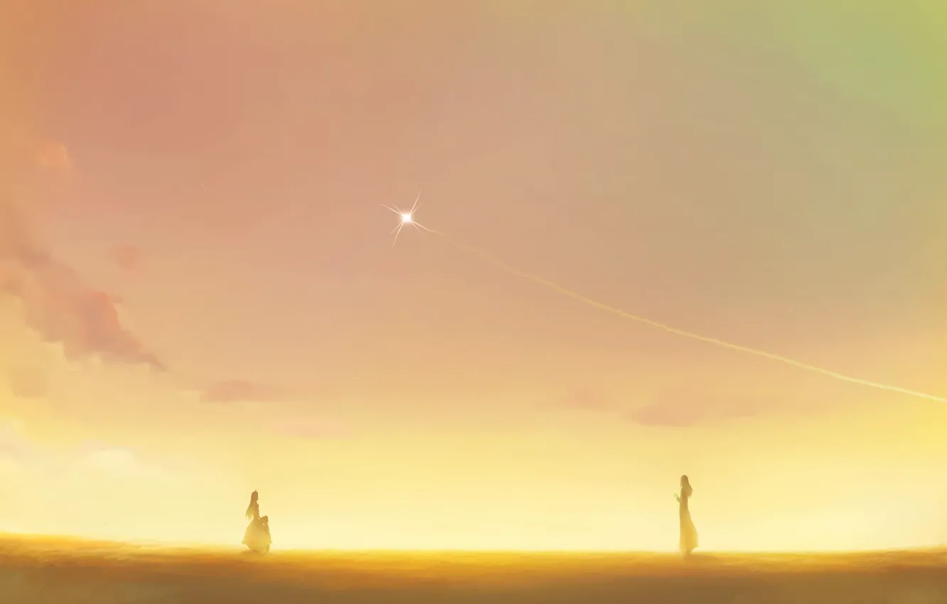 Photo wallpaper the sky, girl, style