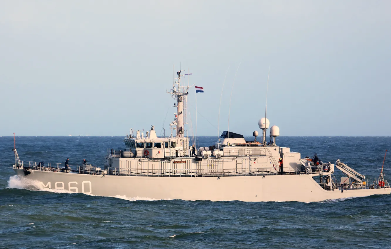 Photo wallpaper minesweeper, Netherlands Navy, HNLMS Schiedam, M460