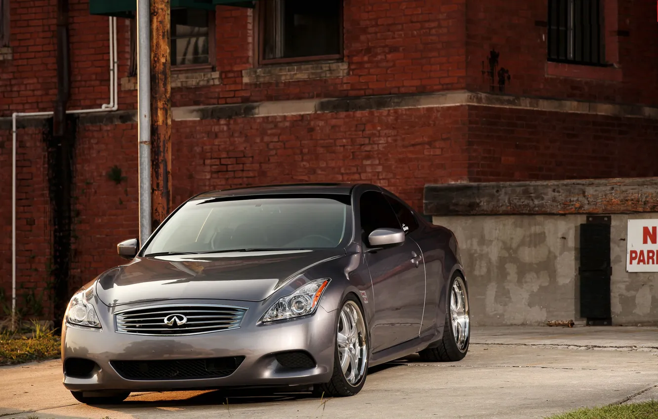 Photo wallpaper silver, Infiniti, infiniti, the front part, silvery, G37, G-Series