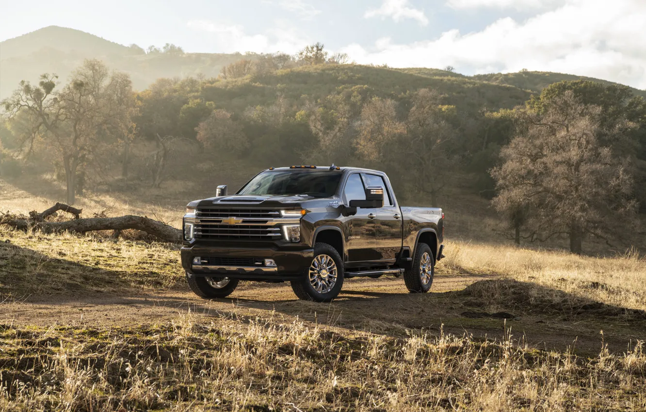 Photo wallpaper hills, Chevrolet, pickup, Silverado, High Country, 2020, 2500 Heavy Duty