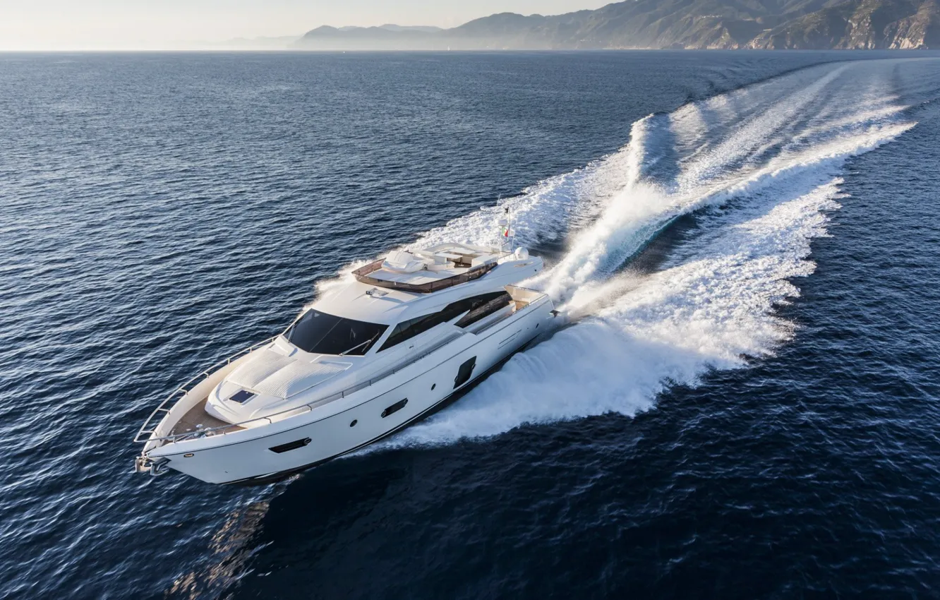 Photo wallpaper Yacht, Sea, Luxury, Boat, Ferretti