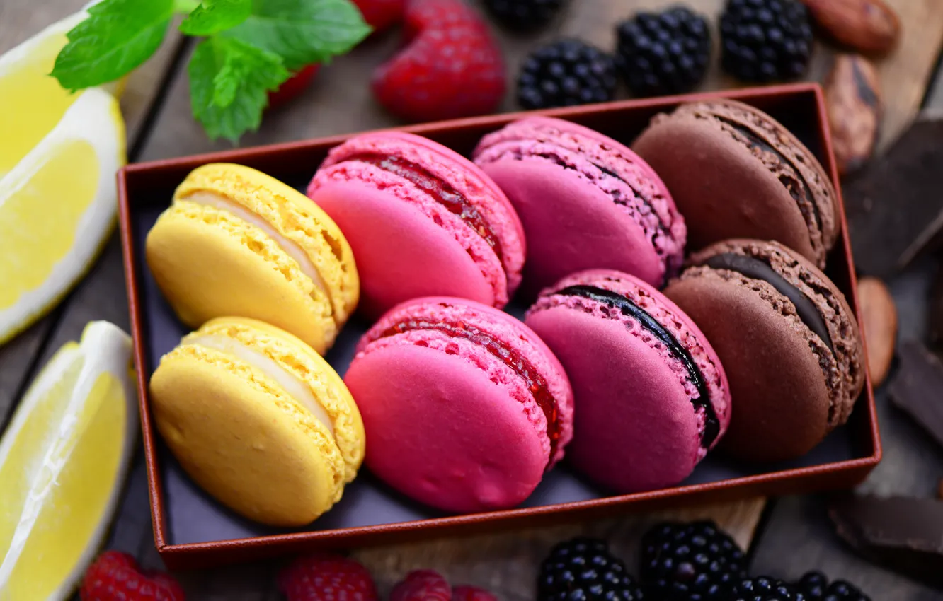 Photo wallpaper berries, cookies, pasta