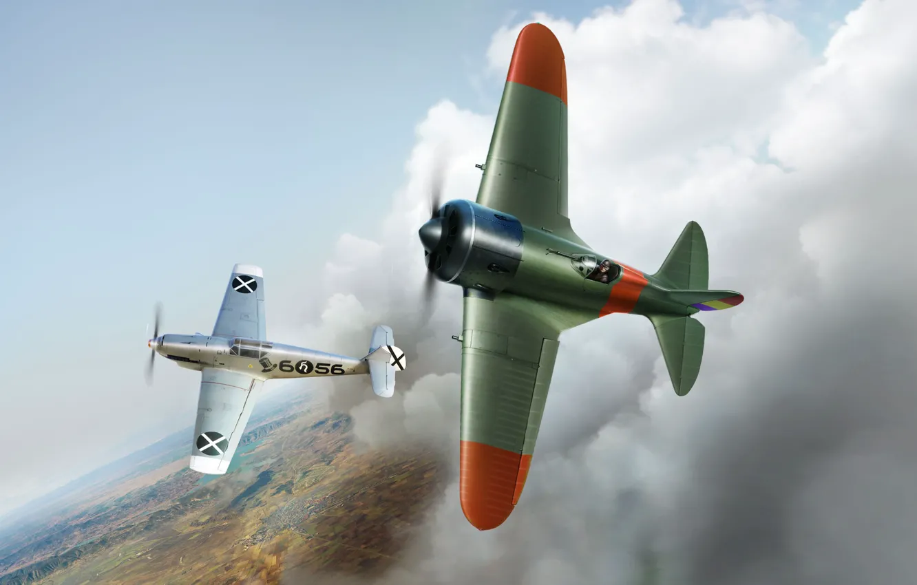 Photo wallpaper Messerschmitt, -16, Legion Condor, Rata, Bf.109D-1, The civil war in Spain, Hunt group 88