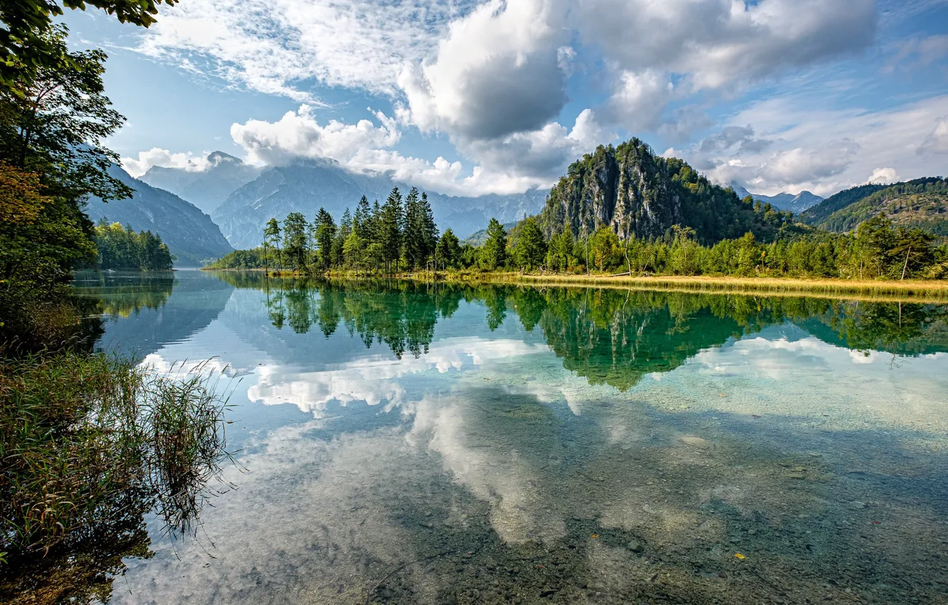 Photo wallpaper clouds, mountains, Austria, Alps