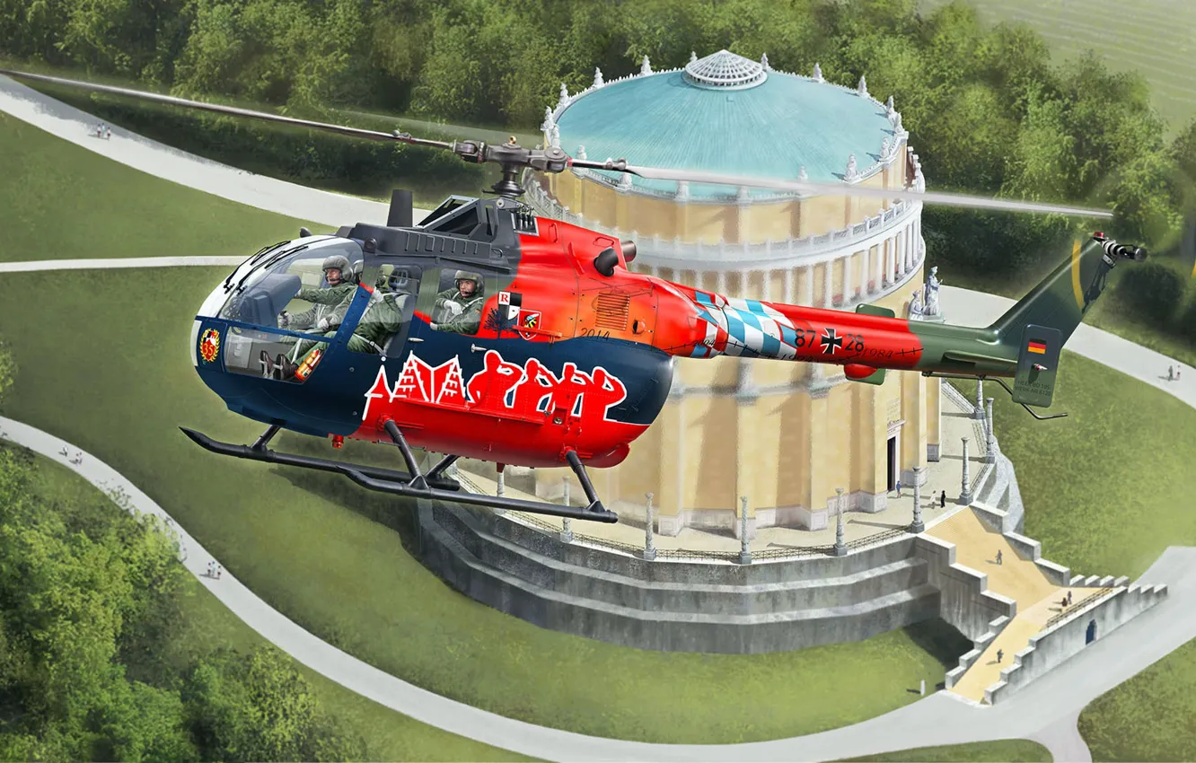 Photo wallpaper MBB, BO 105, German multirole helicopter, Messerschmitt-Bölkow-Blohm