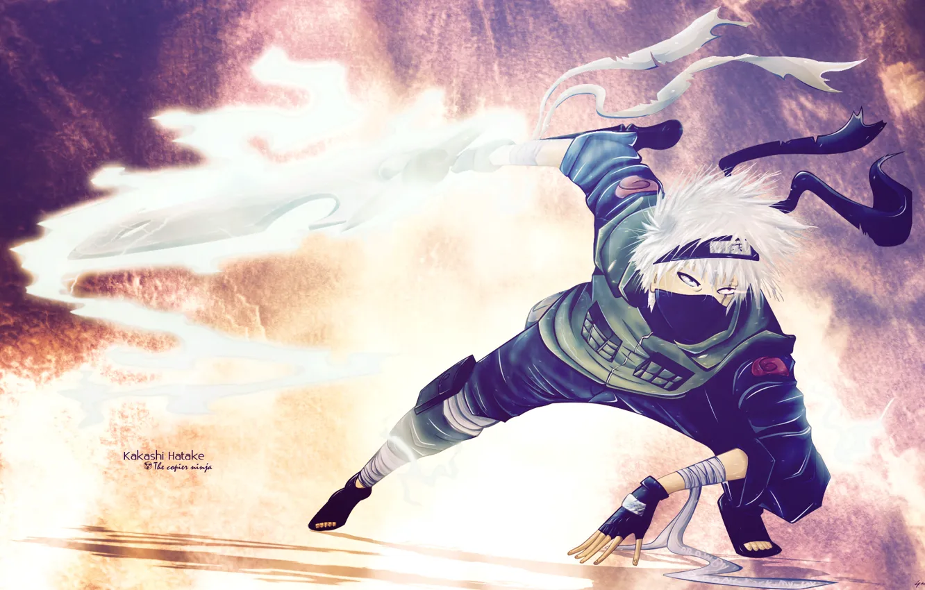 Photo wallpaper white, flame, sword, Naruto, stand, bandages, ninja, sensei