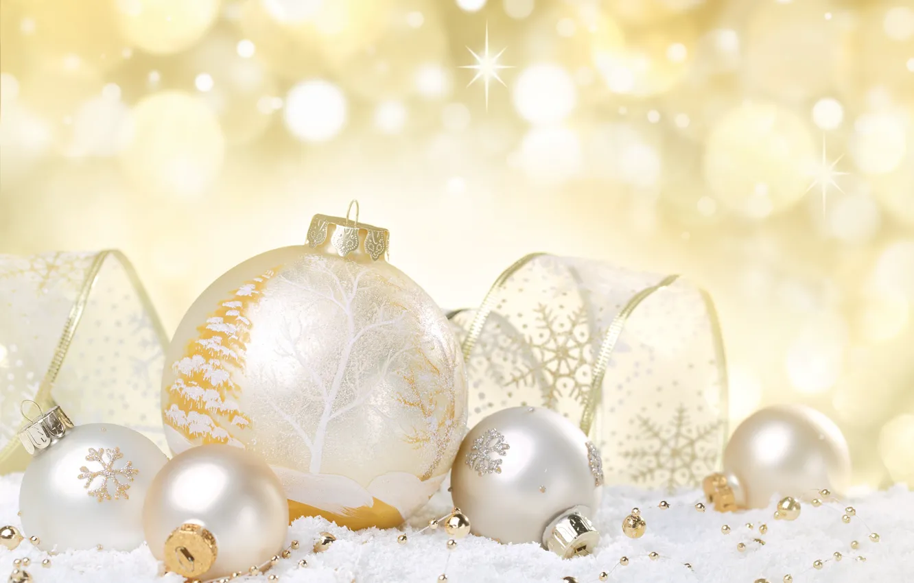 Photo wallpaper balls, decoration, holiday, new year, Christmas, Christmas, New Year