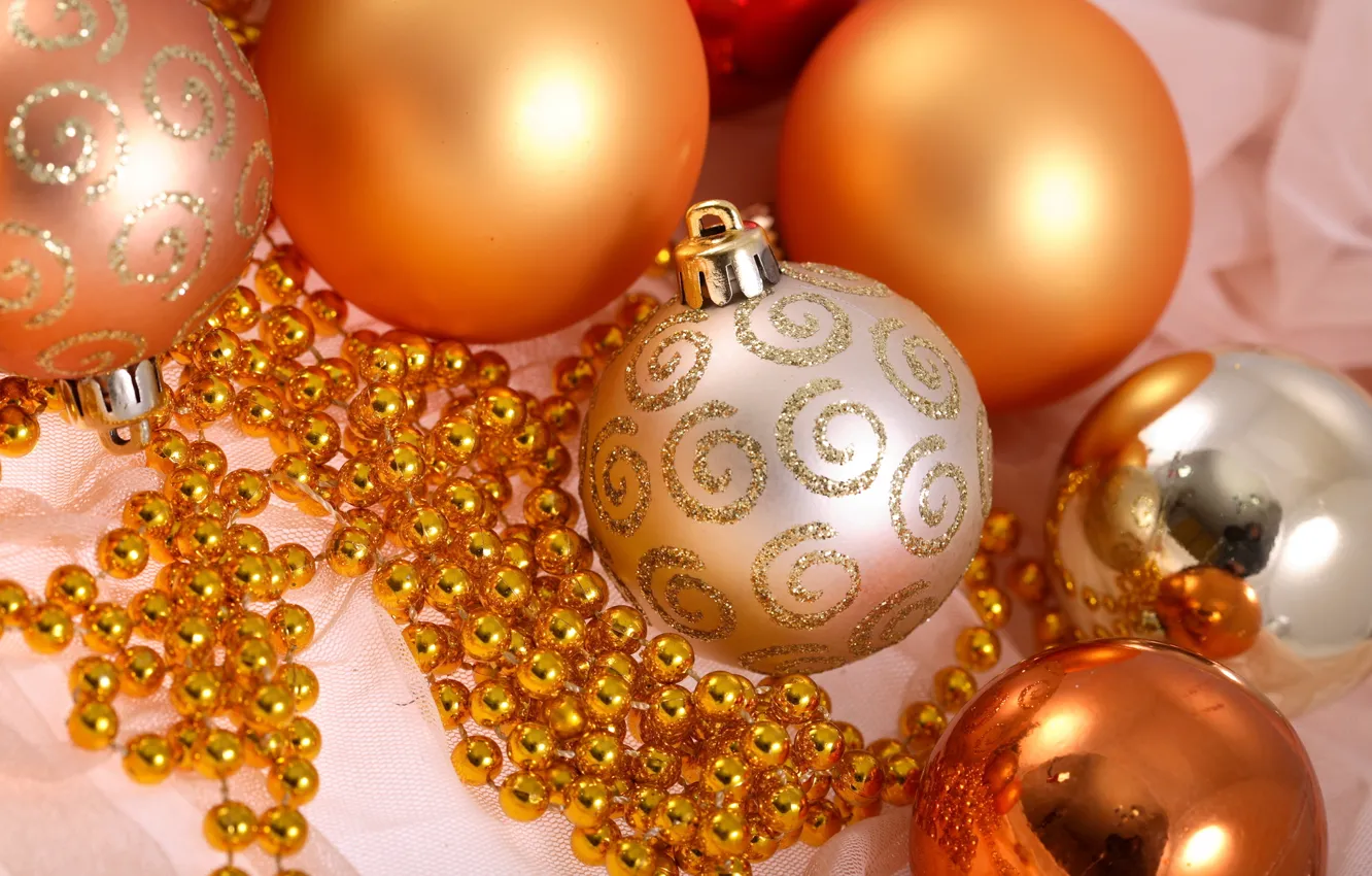 Photo wallpaper holiday, new year, beads, New Year, holiday, Christmas balls