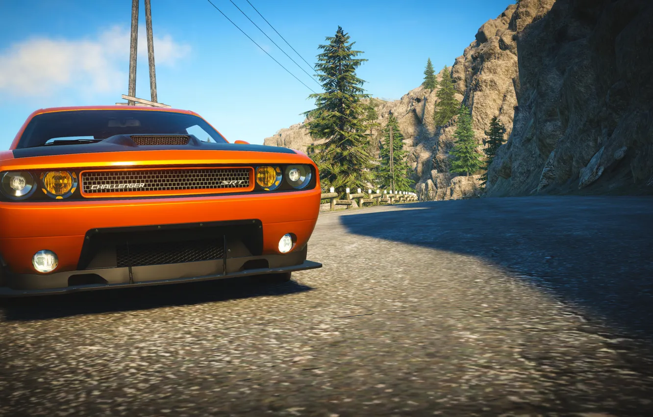Photo wallpaper Dodge Challenger, mountains, The Crew