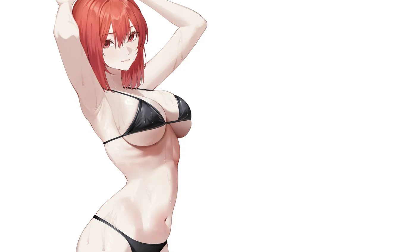 Photo wallpaper girl, hot, sexy, red hair, anime, pretty, redhead, babe