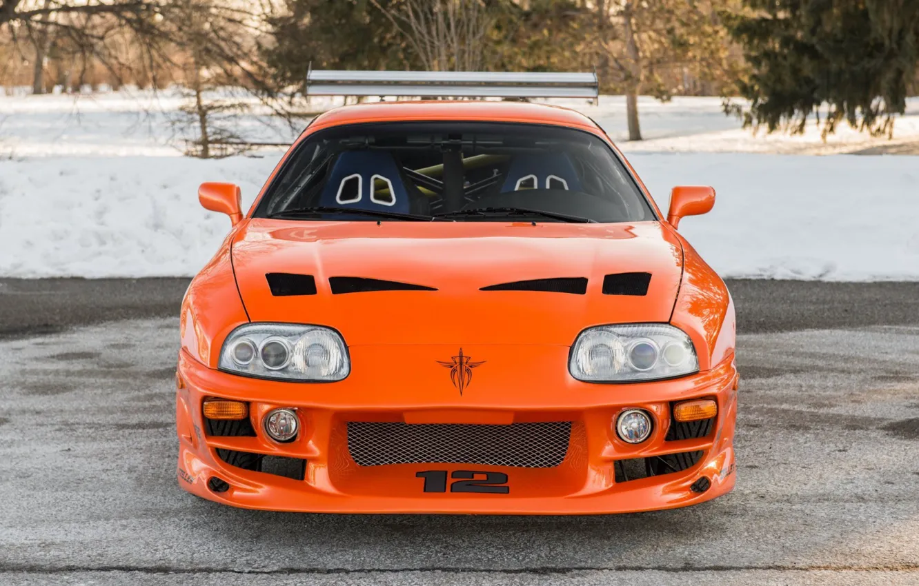 Photo wallpaper Orange, Toyota, Car, Supra