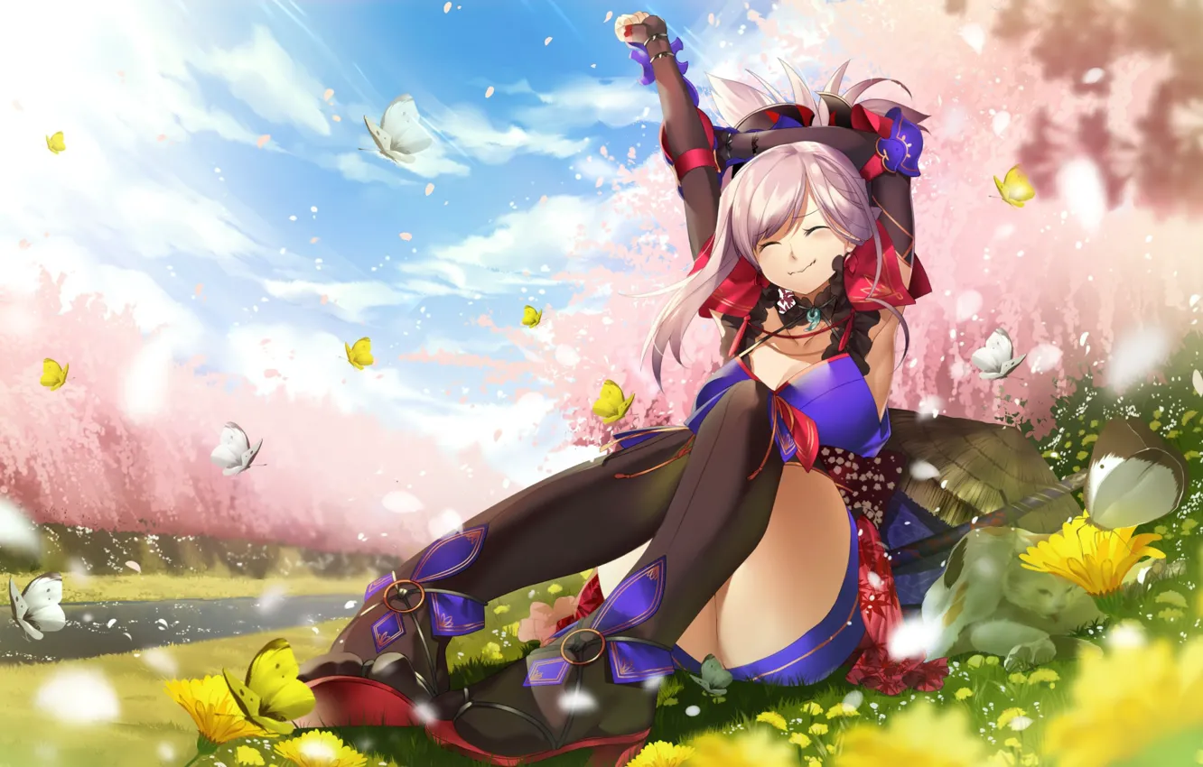 Photo wallpaper Fate Grand Order, Hamada pochiwo, Miyamoto Musashi