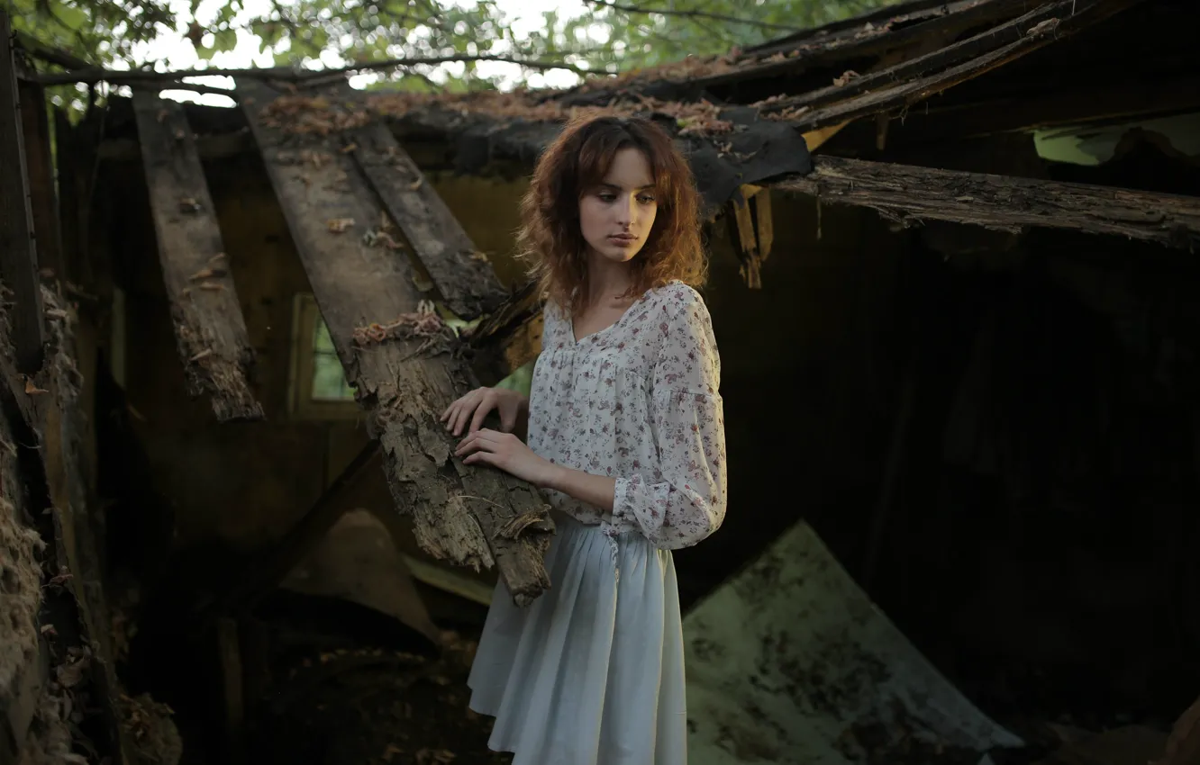 Photo wallpaper sadness, girl, loneliness, devastation