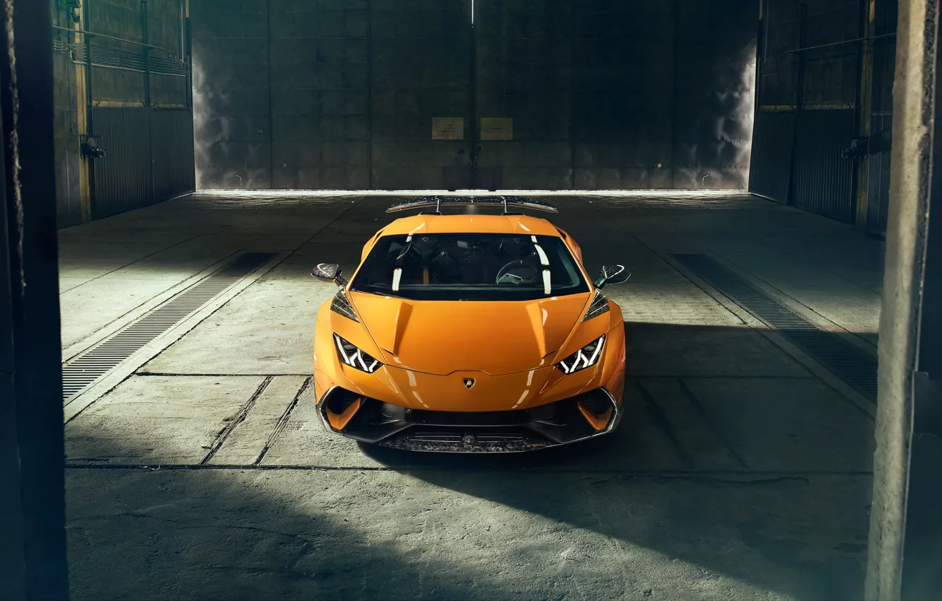 Photo wallpaper Lamborghini, front view, 2018, Performante, Novitec, Huracan