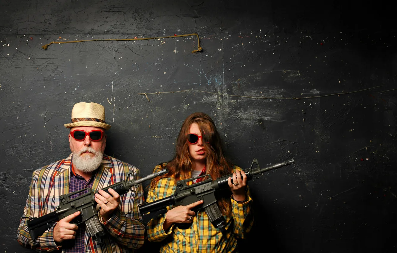 Photo wallpaper weapons, background, people