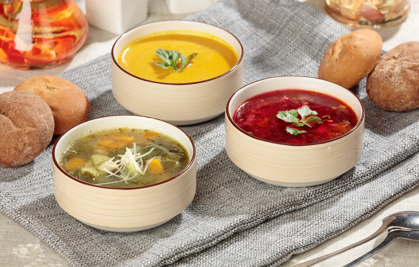 Photo wallpaper bread, soup, soup