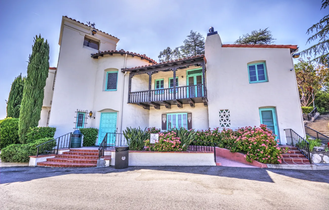 Photo wallpaper HDR, home, ladder, USA, America, houses, Santa Clarita