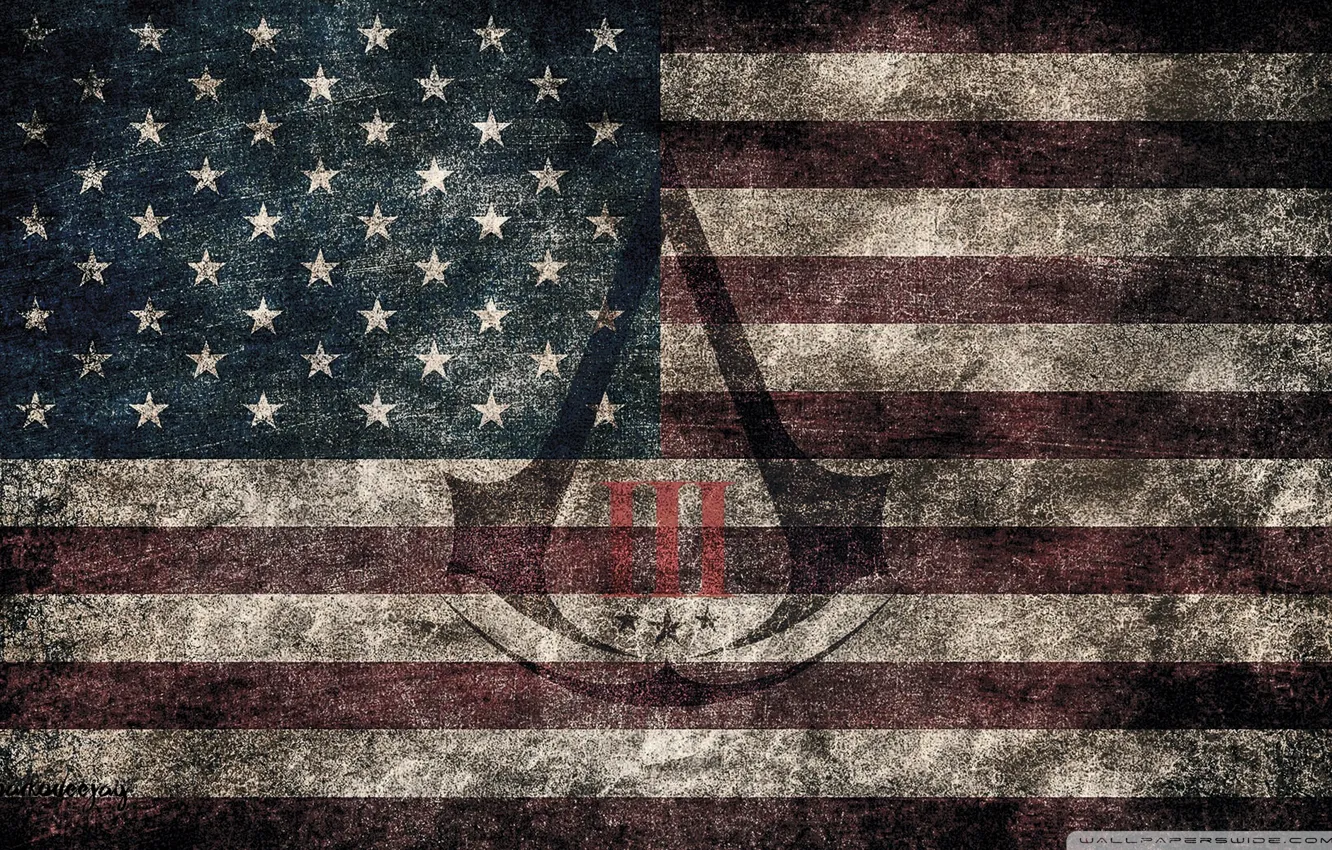 Photo wallpaper flag, Assassins, Creed 3, Blak Flag