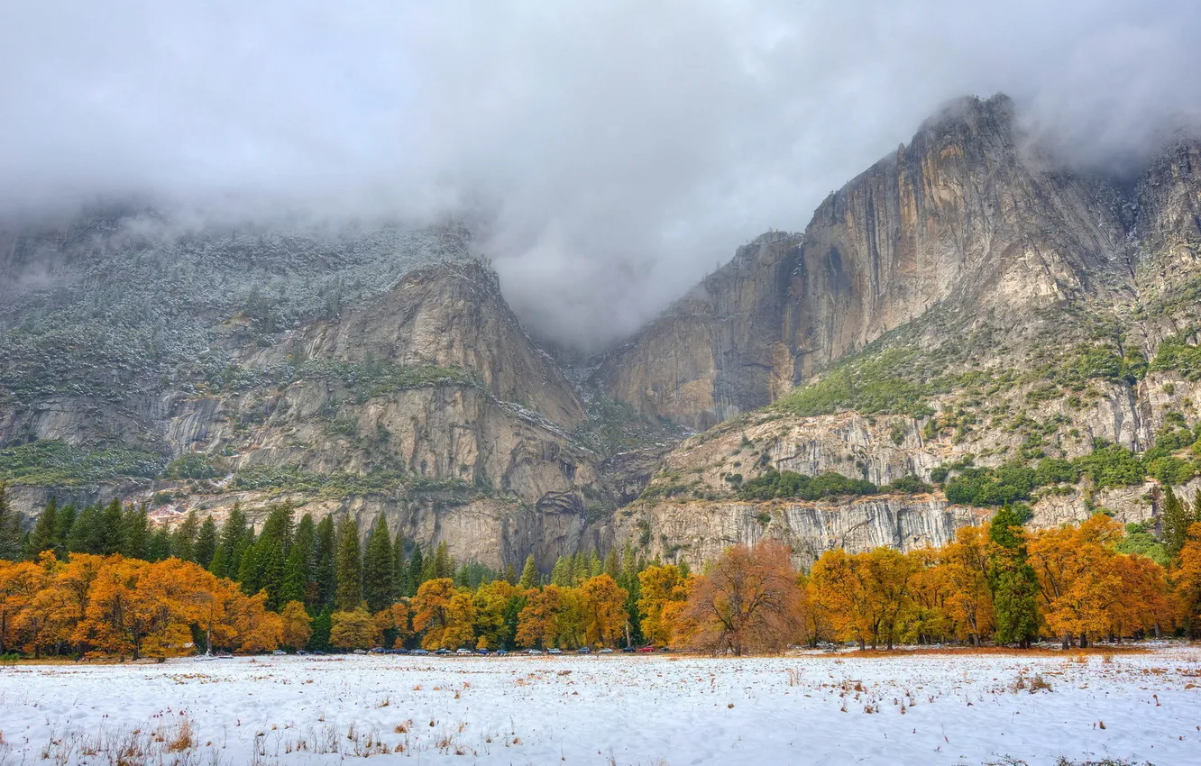 Photo wallpaper autumn, landscape, mountains
