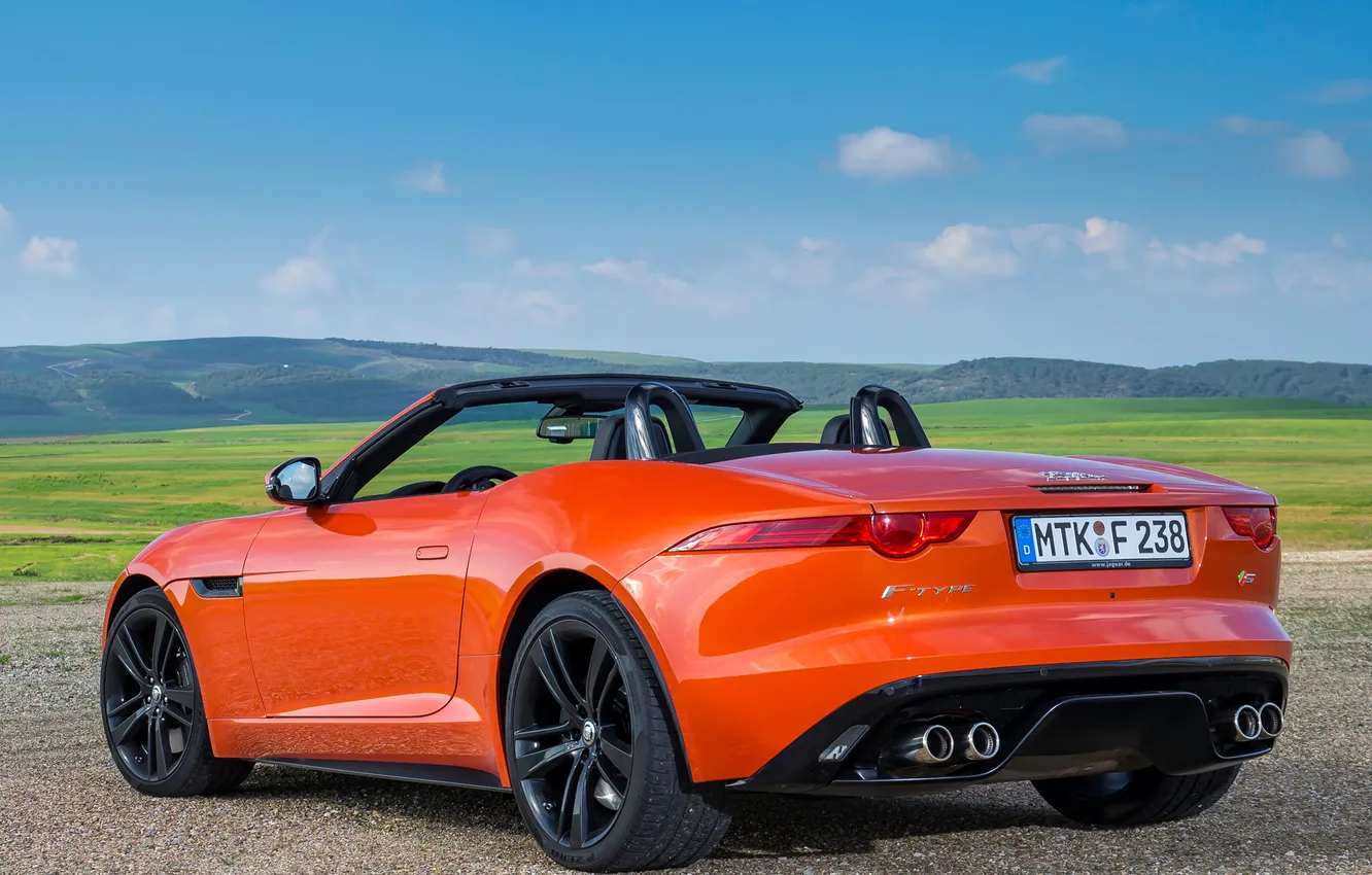 Photo wallpaper Jaguar, sports car, convertible, rear view, F-Type, V8 S