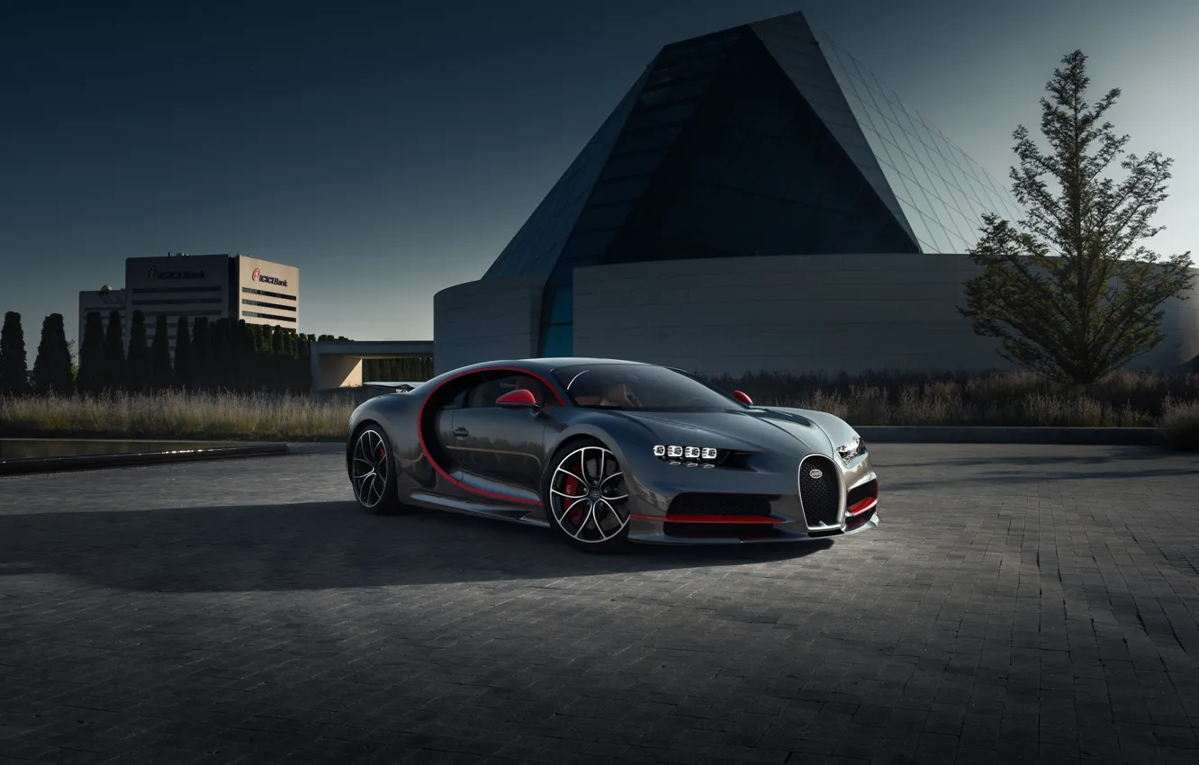 Photo wallpaper Bugatti, supercar, hypercar, CGI, Chiron, 2019