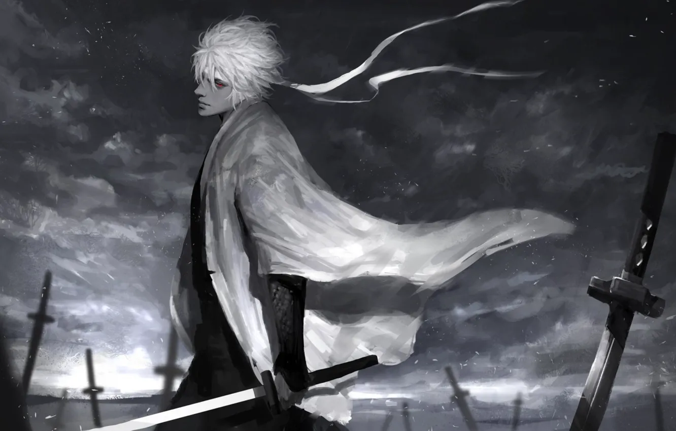 Photo wallpaper anime, art, guy, gintama, Gintoki