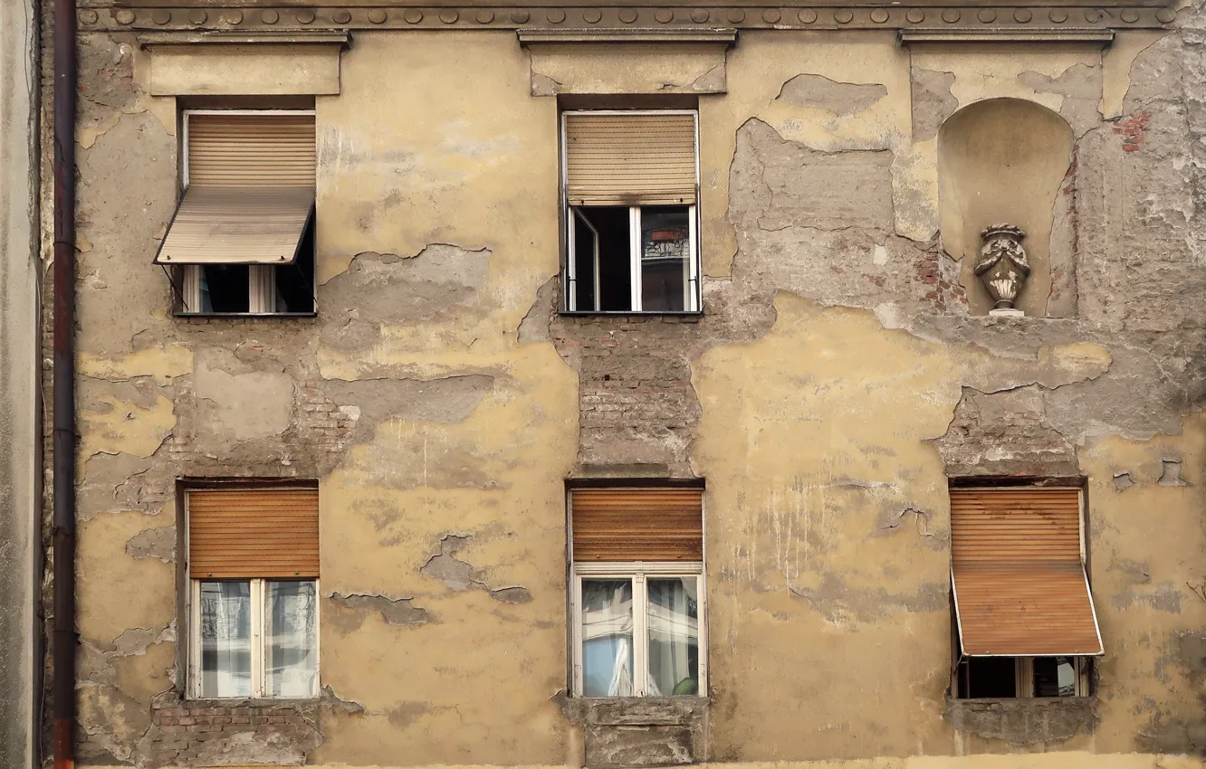 Photo wallpaper the city, house, Windows