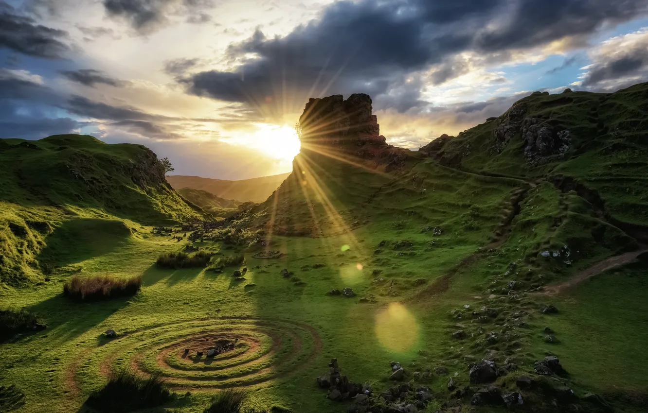 Photo wallpaper sunset, Scotland, Scotland, Isle of Skye