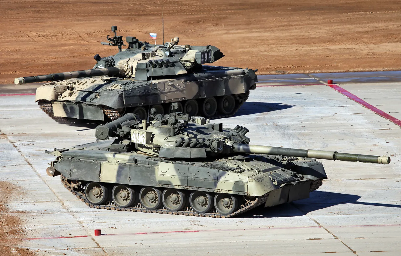 Photo wallpaper tank, polygon, biathlon, international, T-80, Competition, division, tank