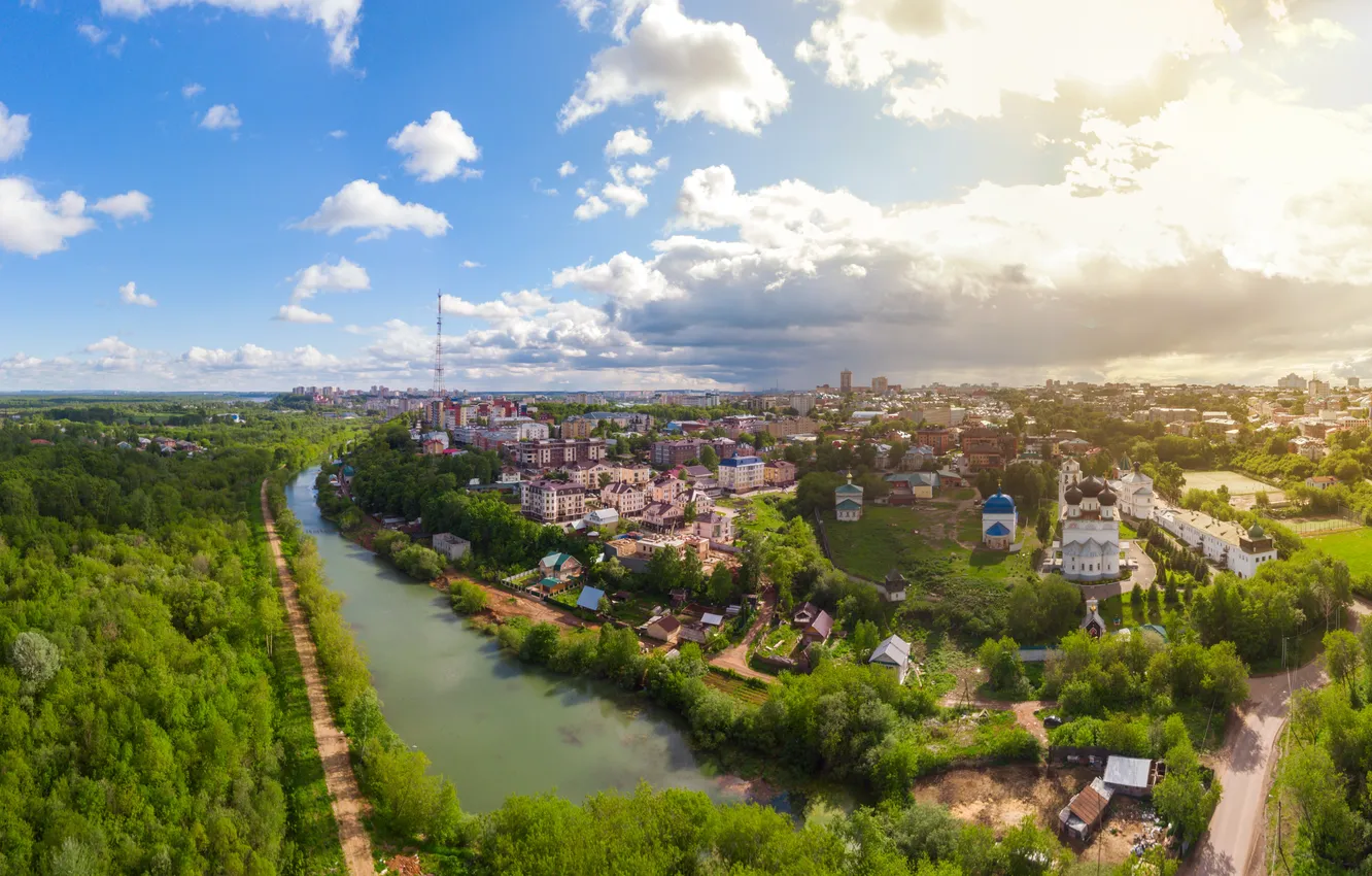 Photo wallpaper white, tower, tree, virgin, travel, viatka, khlynov, vyatka