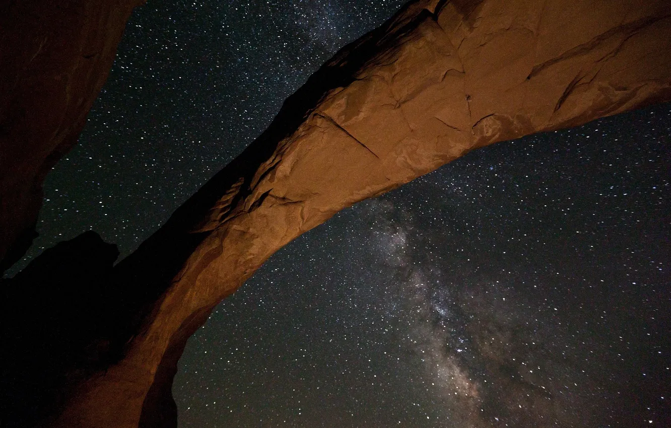 Photo wallpaper the sky, night, arch, the milky way