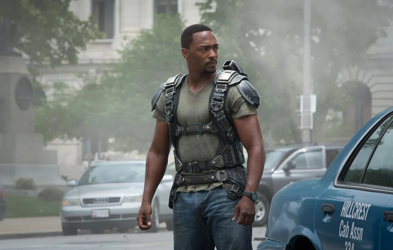 Photo wallpaper fiction, frame, costume, comic, Falcon, Anthony Mackie, Anthony Mackie, The first avenger: the Other war