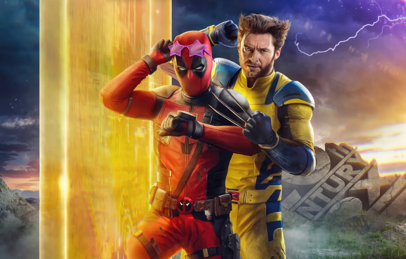 Photo wallpaper Logan, characters, Deadpool, Deadpool & Wolverine, Deadpool and Wolverine