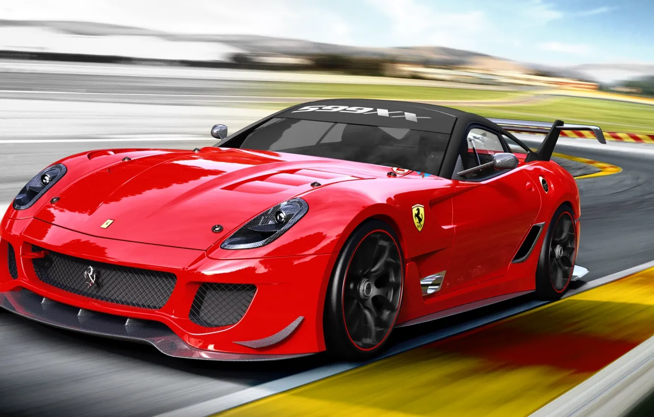 Photo wallpaper Race, Race Car, 599XX, Ferrari Race, Ferrari 599XX Race, Ferrari Red, Ferrari Wallpaper, Ferrari 599XX