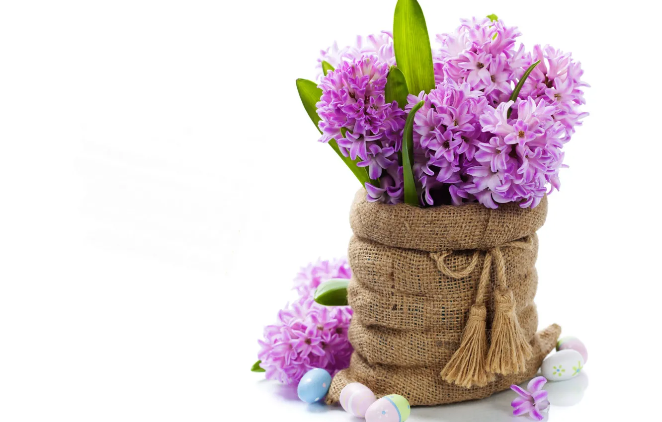 Photo wallpaper photo, Flowers, Easter, Eggs, Hyacinths